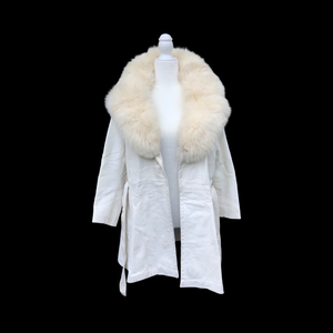 70’s White Leather and Fox Fur Coat