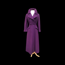 Load image into Gallery viewer, 60’s Purple coat full length wool military double breasted