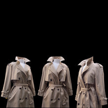 Load image into Gallery viewer, 70’s 80’s Vintage Spy Coat Trench in Camel with Leather Detail