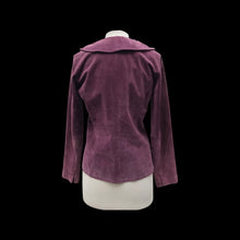 Load image into Gallery viewer, Suede Purple Shirt Jacket Ruffled Collar
