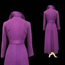 Load image into Gallery viewer, 60’s Purple coat full length wool military double breasted