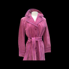 Load image into Gallery viewer, Pink Suede Trench Coat Spy with Pink Leather Lining
