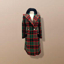 Load image into Gallery viewer, Tartan Plaid and Velvet Thick Constructed Wool Red Green