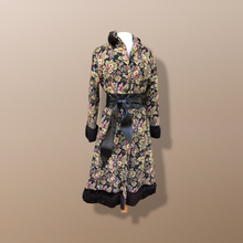 Load image into Gallery viewer, Vintage Tapestry and Carpet Coat Fur Trim with Matching Muff Purse Floral Victorian Inspired Boho