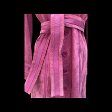 Load image into Gallery viewer, Pink Suede Trench Coat Spy with Pink Leather Lining