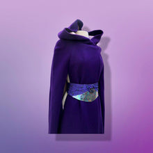 Load image into Gallery viewer, 60’s 70’s Wool Royal Purple Cape Full Length Wool Hooded Cape