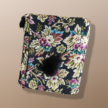 Load image into Gallery viewer, Vintage Tapestry and Carpet Coat Fur Trim with Matching Muff Purse Floral Victorian Inspired Boho