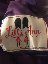 Load image into Gallery viewer, Lilli Ann Purple Suede and Massive Shearling Coat Penny Lane Almost Famous Afghan Curly Lamb  Princess Cut Fit and Flare Hippie Chic Modo