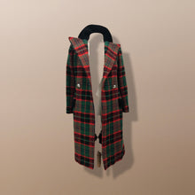 Load image into Gallery viewer, Tartan Plaid and Velvet Thick Constructed Wool Red Green
