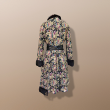 Load image into Gallery viewer, Vintage Tapestry and Carpet Coat Fur Trim with Matching Muff Purse Floral Victorian Inspired Boho