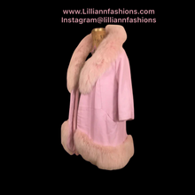 Load image into Gallery viewer, 60s Pink Leather and Fox Fur Coat “Throw and Go” Swing