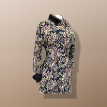 Load image into Gallery viewer, Vintage Tapestry and Carpet Coat Fur Trim with Matching Muff Purse Floral Victorian Inspired Boho
