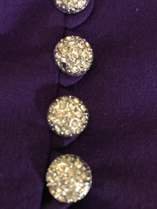 40’s LIlli Ann Documented Vintage Purple Suit Mint Rhinestone Purple Fit and Flared Two Piece Set Cashmere and Crystals