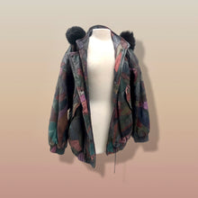 Load image into Gallery viewer, Patchwork Leather Bomber with Hood Trimmed with Fox Fur Bomber