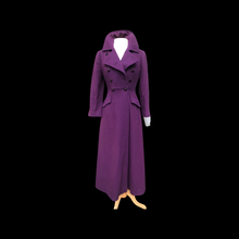 Load image into Gallery viewer, 60’s Purple coat full length wool military double breasted