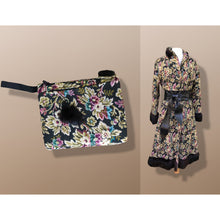 Load image into Gallery viewer, Vintage Tapestry and Carpet Coat Fur Trim with Matching Muff Purse Floral Victorian Inspired Boho