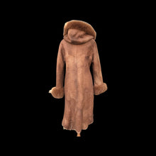 Load image into Gallery viewer, Suede Hooded Fox Fur Trim Coat