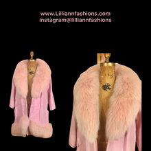 Load image into Gallery viewer, 60s Pink Leather and Fox Fur Coat “Throw and Go” Swing