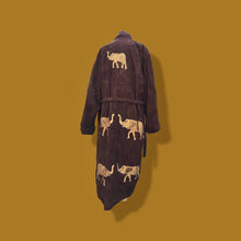 Load image into Gallery viewer, Suede Oversized Embroidered Elephant Coat Robe