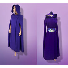 Load image into Gallery viewer, 60’s 70’s Wool Royal Purple Cape Full Length Wool Hooded Cape