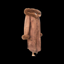 Load image into Gallery viewer, Suede Hooded Fox Fur Trim Coat