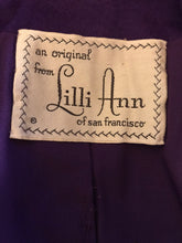 Load image into Gallery viewer, 40’s LIlli Ann Documented Vintage Purple Suit Mint Rhinestone Purple Fit and Flared Two Piece Set Cashmere and Crystals