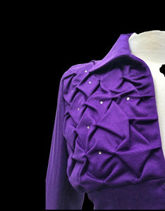 40’s LIlli Ann Documented Vintage Purple Suit Mint Rhinestone Purple Fit and Flared Two Piece Set Cashmere and Crystals
