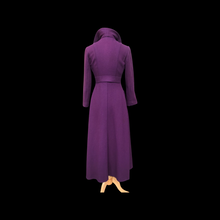 Load image into Gallery viewer, 60’s Purple coat full length wool military double breasted