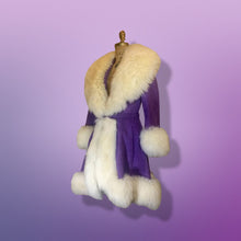 Load image into Gallery viewer, Lilli Ann Purple Suede and Massive Shearling Coat Penny Lane Almost Famous Afghan Curly Lamb  Princess Cut Fit and Flare Hippie Chic Modo