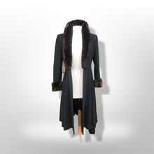 Load image into Gallery viewer, 50’s 60’s Vintage Wool Gray Princess Coat with Sheared Beaver Collar and Cuffs