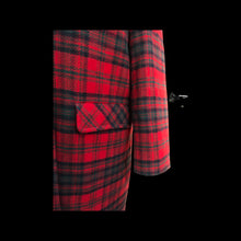 Load image into Gallery viewer, Red Plaid Classic Pendleton Coat 100% Virgin Tartan Wool