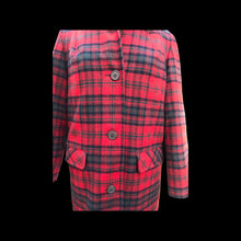 Load image into Gallery viewer, Red Plaid Classic Pendleton Coat 100% Virgin Tartan Wool