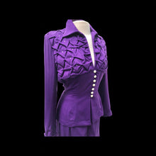 Load image into Gallery viewer, 40’s LIlli Ann Documented Vintage Purple Suit Mint Rhinestone Purple Fit and Flared Two Piece Set Cashmere and Crystals