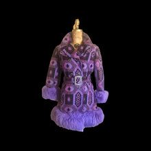 Load image into Gallery viewer, 60’s Vintage Women&#39;s Coat 70s Purple Tapestry Carpet Mosaic Needlepoint Purple Shearling Coat Groovy Haight Ashbury Boho Chic Hippy Princess