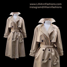 Load image into Gallery viewer, 70’s 80’s Vintage Spy Coat Trench in Camel with Leather Detail