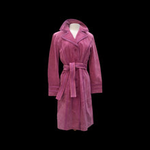 Load image into Gallery viewer, Pink Suede Trench Coat Spy with Pink Leather Lining