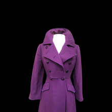 Load image into Gallery viewer, 60’s Purple coat full length wool military double breasted