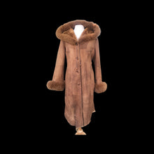 Load image into Gallery viewer, Suede Hooded Fox Fur Trim Coat