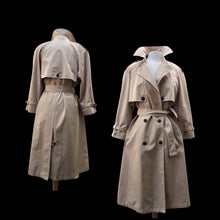 Load image into Gallery viewer, 70’s 80’s Vintage Spy Coat Trench in Camel with Leather Detail