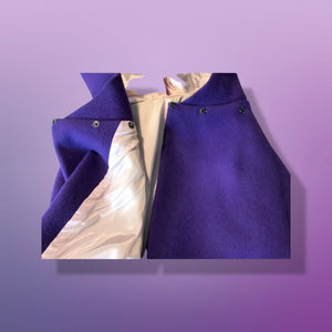60’s 70’s Wool Royal Purple Cape Full Length Wool Hooded Cape