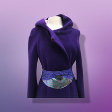 Load image into Gallery viewer, 60’s 70’s Wool Royal Purple Cape Full Length Wool Hooded Cape
