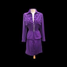Load image into Gallery viewer, 40’s LIlli Ann Documented Vintage Purple Suit Mint Rhinestone Purple Fit and Flared Two Piece Set Cashmere and Crystals