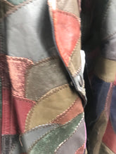 Load image into Gallery viewer, Patchwork Leather Bomber with Hood Trimmed with Fox Fur Bomber