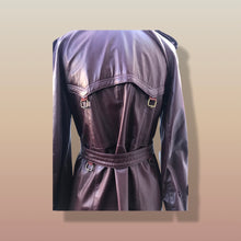 Load image into Gallery viewer, 70s Coat Bergundy Oxblood Leather Trench Spy