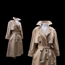 Load image into Gallery viewer, 70’s 80’s Vintage Spy Coat Trench in Camel with Leather Detail