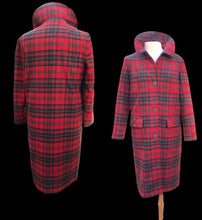 Load image into Gallery viewer, Red Plaid Classic Pendleton Coat 100% Virgin Tartan Wool