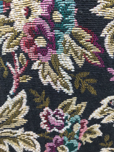 Load image into Gallery viewer, Vintage Tapestry and Carpet Coat Fur Trim with Matching Muff Purse Floral Victorian Inspired Boho