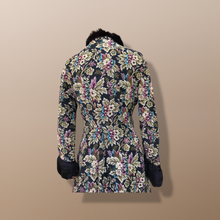 Load image into Gallery viewer, Vintage Tapestry and Carpet Coat Fur Trim with Matching Muff Purse Floral Victorian Inspired Boho