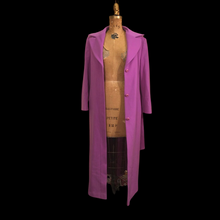 Load image into Gallery viewer, Vintage Women's Coat Pink Purple Full Length 90s 70s Cashmere Removeable Fur Collar Career Evening Out Pink Purple