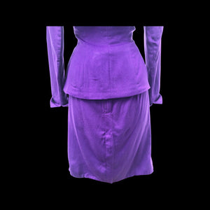 40’s LIlli Ann Documented Vintage Purple Suit Mint Rhinestone Purple Fit and Flared Two Piece Set Cashmere and Crystals
